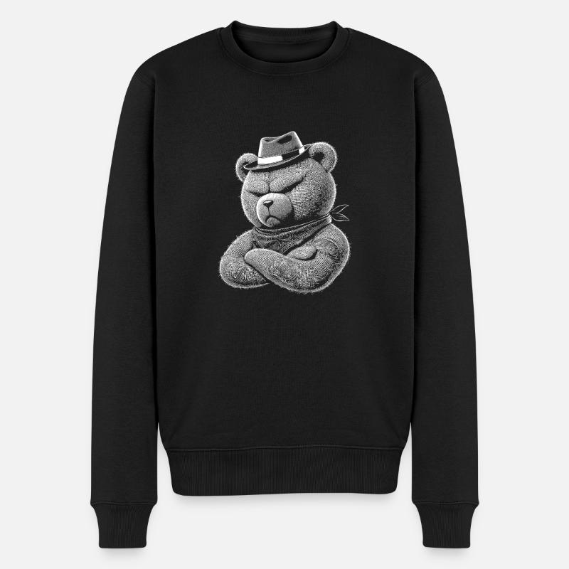 Teddybär - Männer Premium Bio Pullover - Schwarz