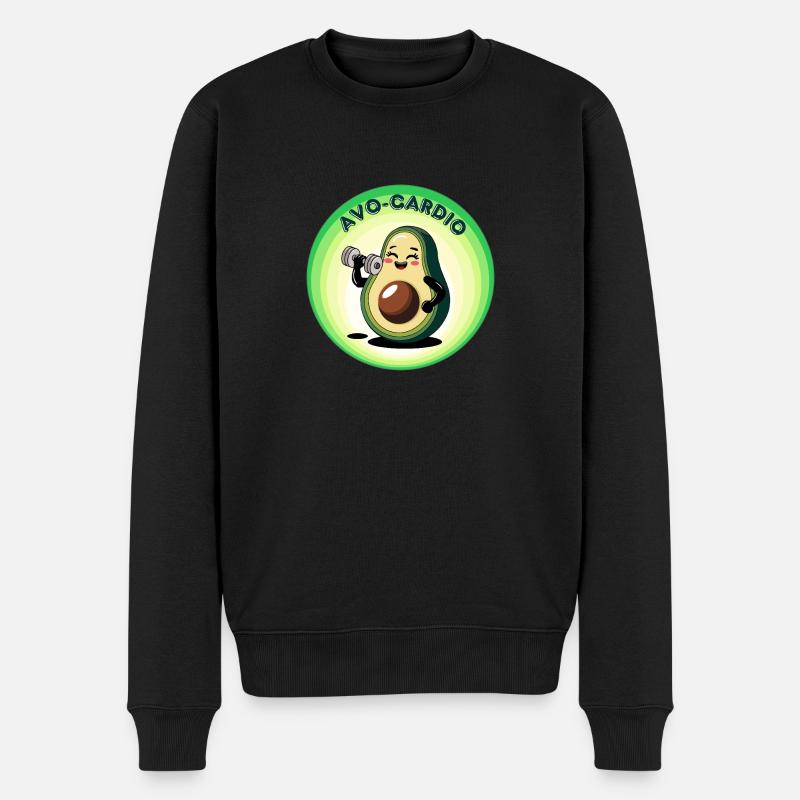Avo-Cardio - Avocado-Enthusiasten - Männer Premium Bio Pullover - Schwarz