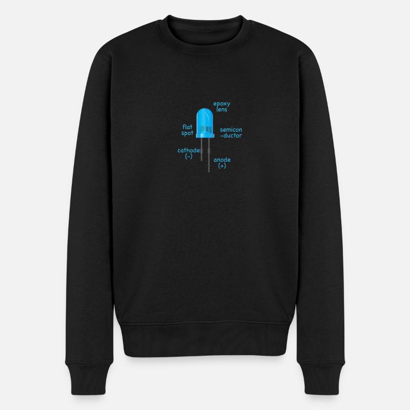 electronic blue LED with description as a gift - Men's Premium Organic Jumper - black