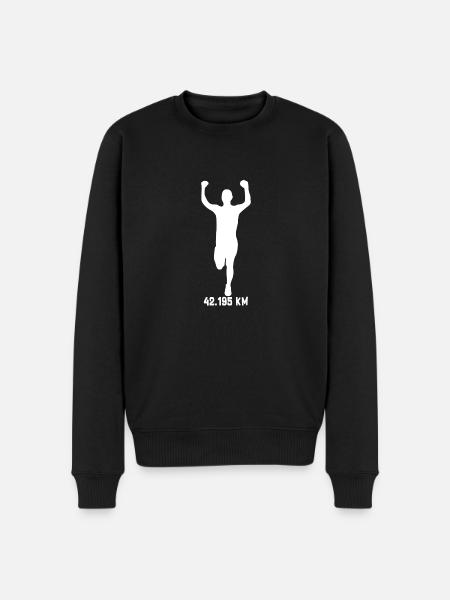 Marathon Runner 42.195 km - Men's Premium Organic Jumper - black