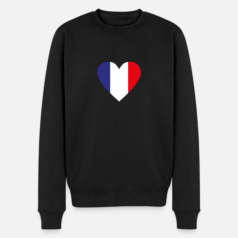 Frankreich - Männer Premium Bio Pullover - Schwarz