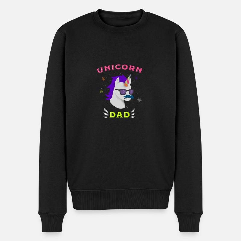 Unicorn Dad Geschenk - Männer Premium Bio Pullover - Schwarz