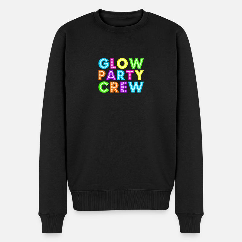 Glow Party Crew - Pull Premium bio Homme - noir