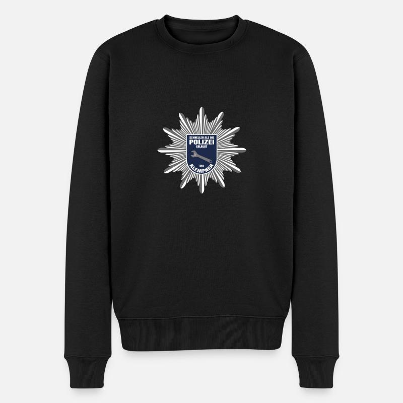 Ihr Klempner. Schneller als die Polizei. Geschenk. - Männer Premium Bio Pullover - Schwarz