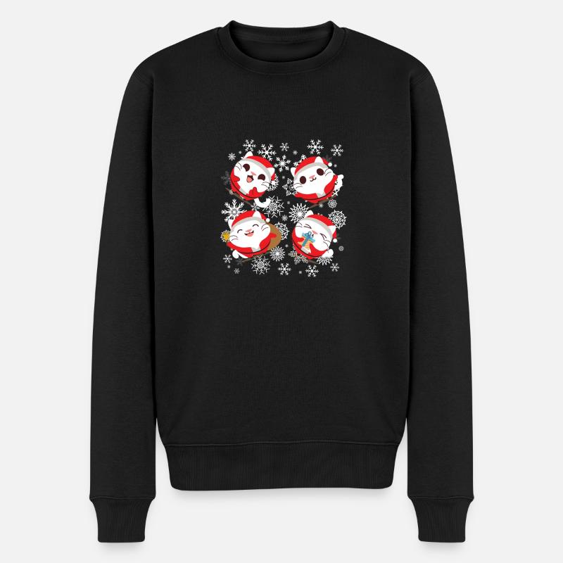 Noël - Cadeau - chat - les amoureux de chat - Pull Premium bio Homme - noir
