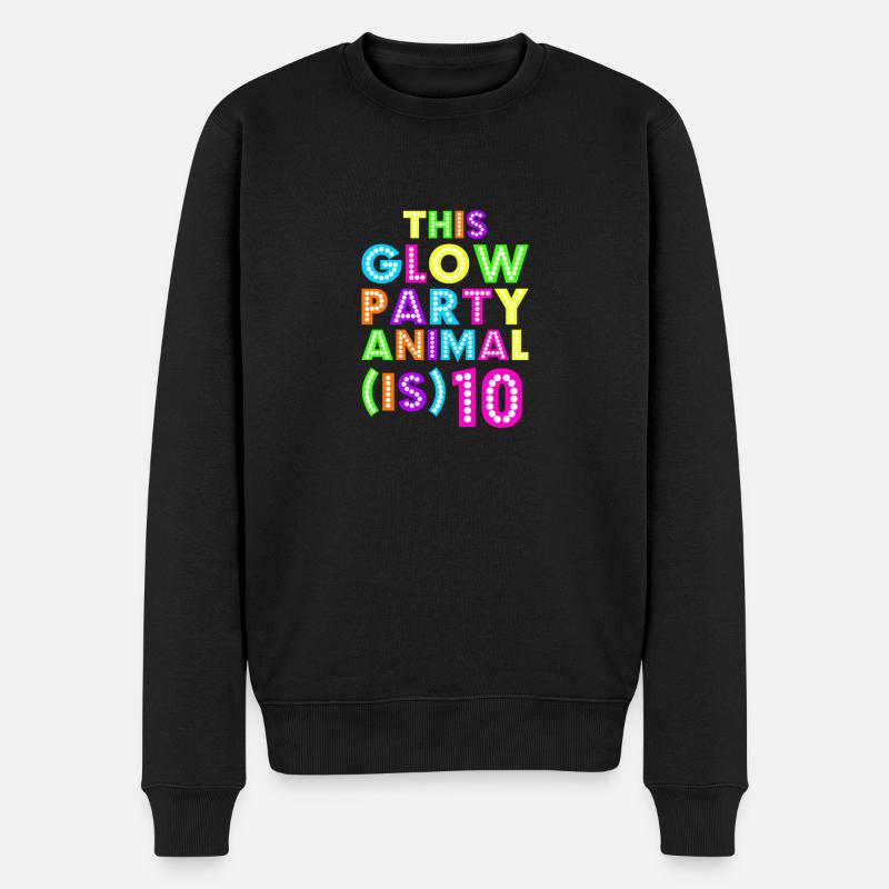 Glow Party Animal10 - Männer Premium Bio Pullover - Schwarz