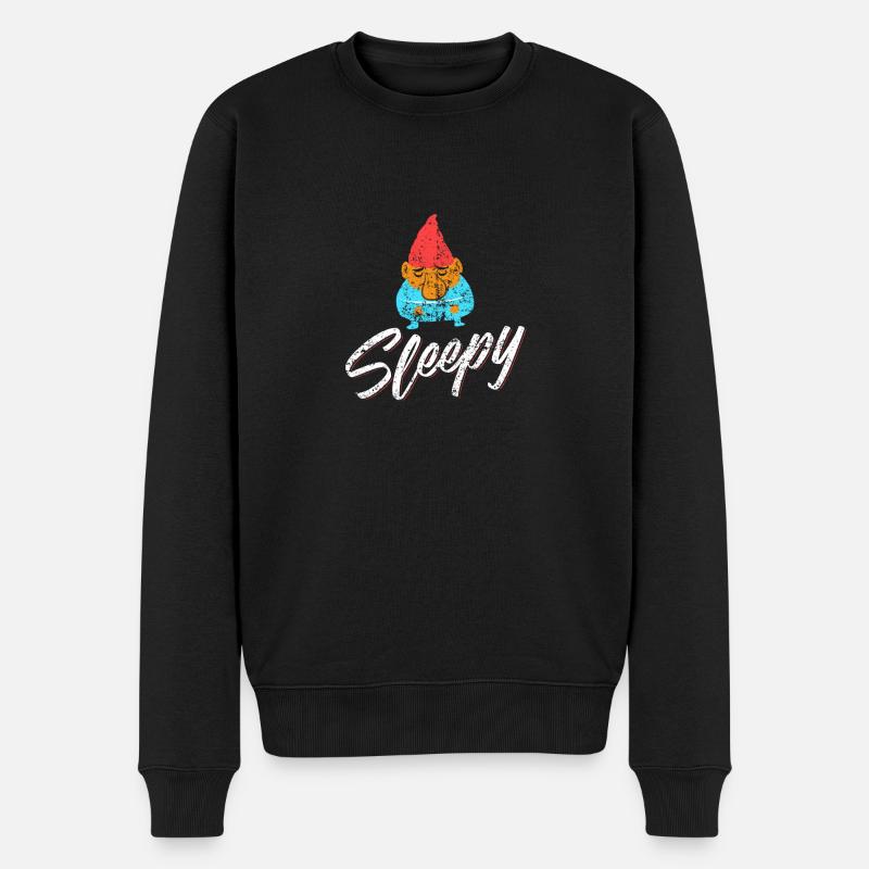 Sleepy Dwarf Distressed - Männer Premium Bio Pullover - Schwarz