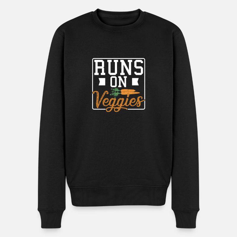 Runs on Veggies - Männer Premium Bio Pullover - Schwarz