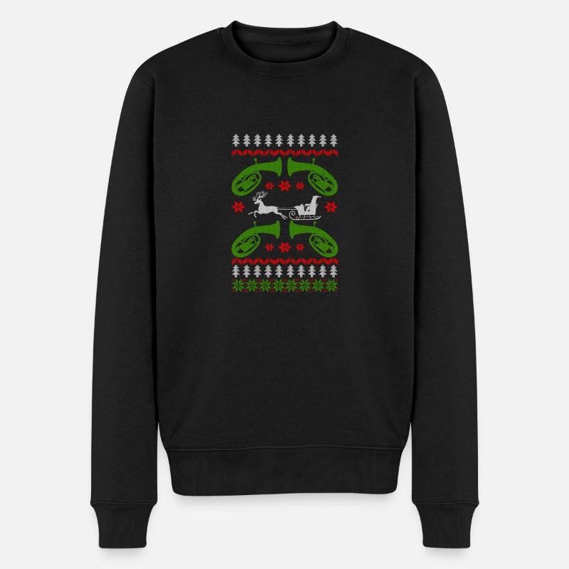 Musiker bariton ugly christmas - Männer Premium Bio Pullover - Schwarz