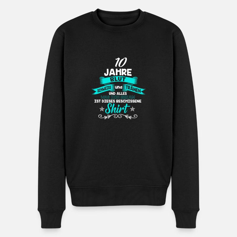 Geburtstag 10 Jahre · Shirt · Geburtstag· lustig - Männer Premium Bio Pullover - Schwarz