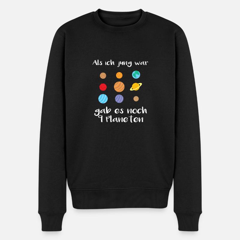 Als ich jung war, gab es noch 9 Planeten - Männer Premium Bio Pullover - Schwarz