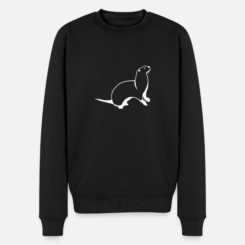 otter - Männer Premium Bio Pullover - Schwarz