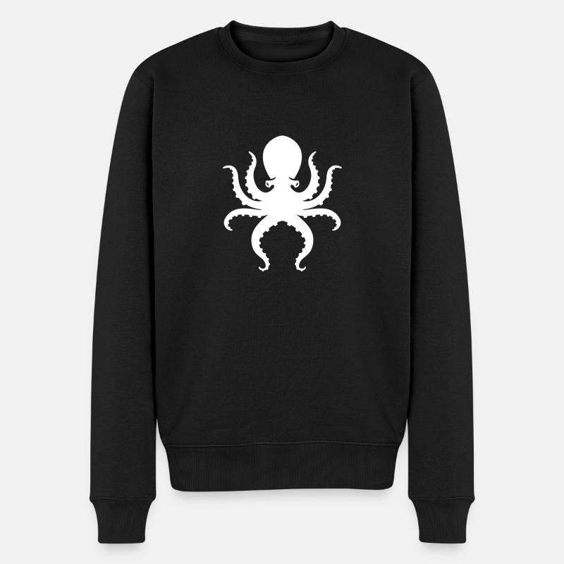 Oktopus - Männer Premium Bio Pullover - Schwarz