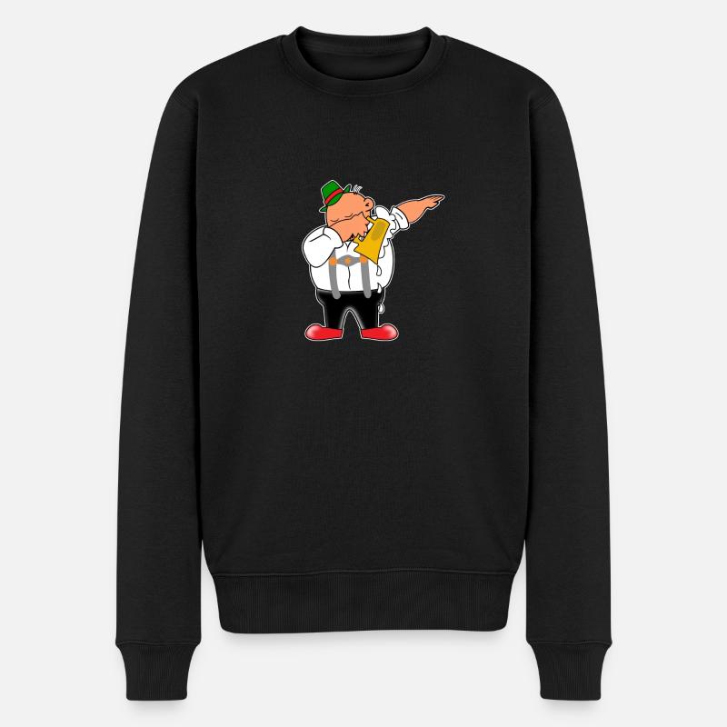 Lederhosen Dabbing - Männer Premium Bio Pullover - Schwarz