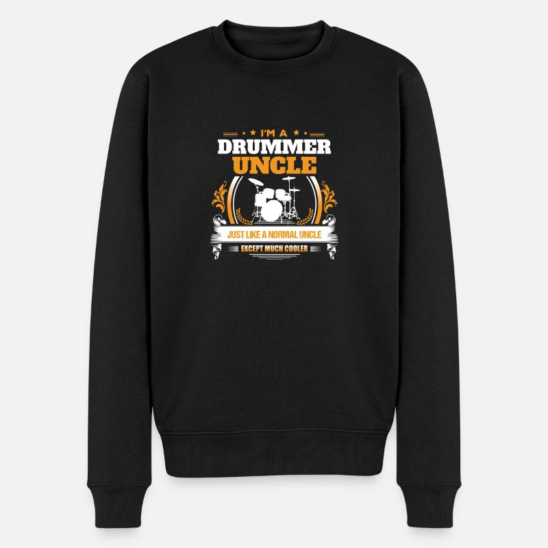 Schlagzeuger Onkel Shirt Geschenkidee - Männer Premium Bio Pullover - Schwarz