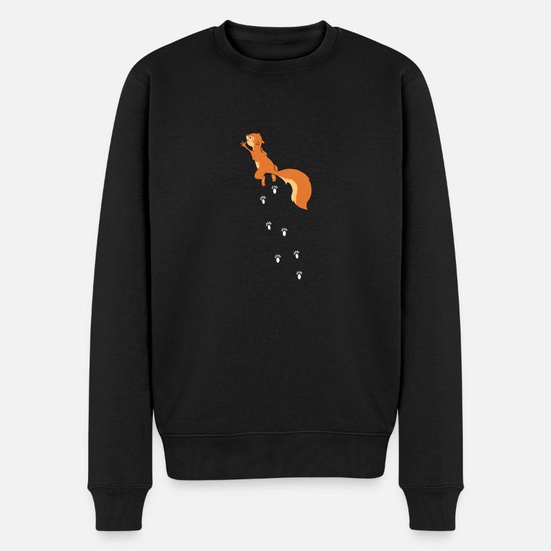 Kletterndes Eichhörnchen Nagetier Squirrel - Männer Premium Bio Pullover - Schwarz