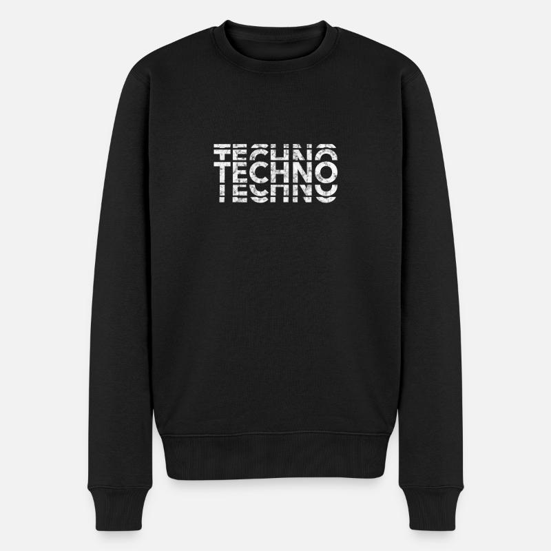 Techno Music Bass Shirt - Männer Premium Bio Pullover - Schwarz