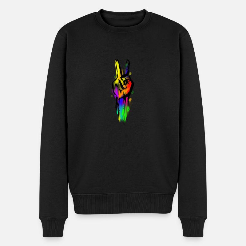Signe de la paix mondiale - Pull Premium bio Homme - noir