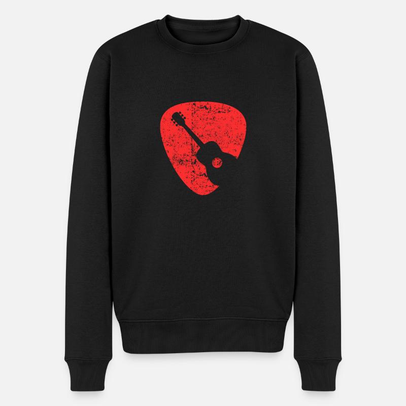 Acoustic Guitar Pick - Männer Premium Bio Pullover - Schwarz
