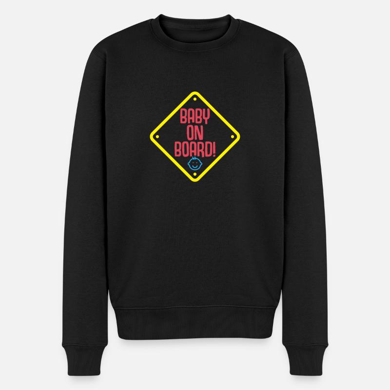 Schwangerschaft Mama Mom Baby Board Kind Geschenk - Männer Premium Bio Pullover - Schwarz