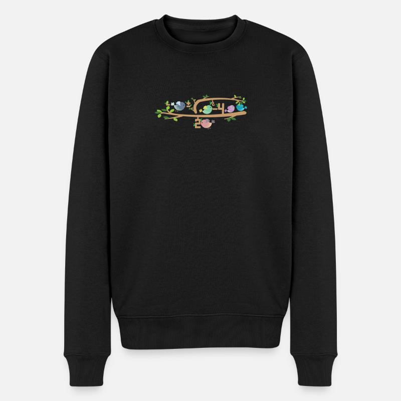 Gleichung / Vögel / Geschenk / Baum - Männer Premium Bio Pullover - Schwarz