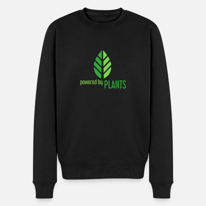 Powered by Plants - Männer Premium Bio Pullover - Schwarz