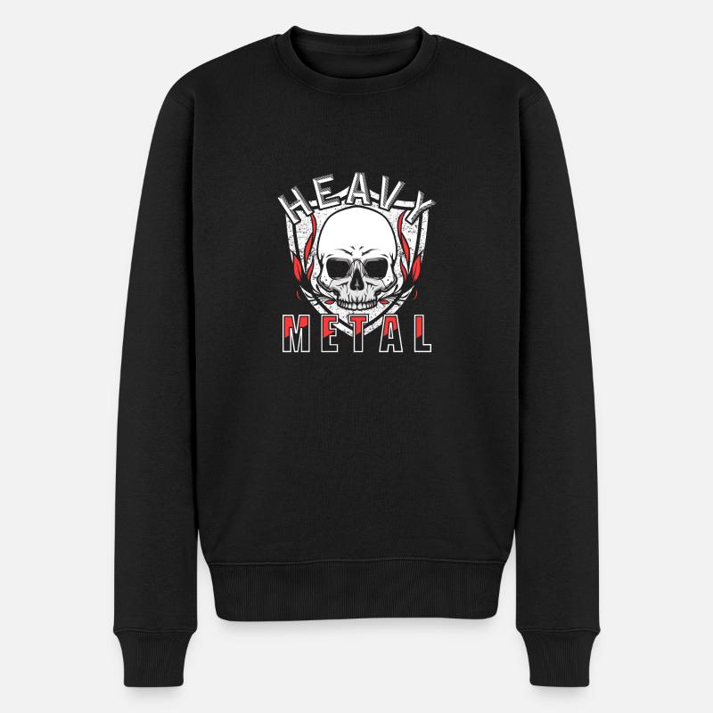 Heavy Metal - Männer Premium Bio Pullover - Schwarz