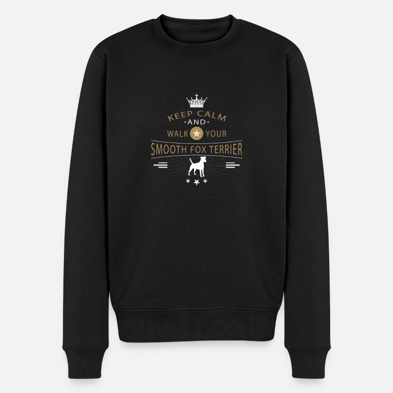 Glatthaar-Foxterrier Shirt - Männer Premium Bio Pullover - Schwarz