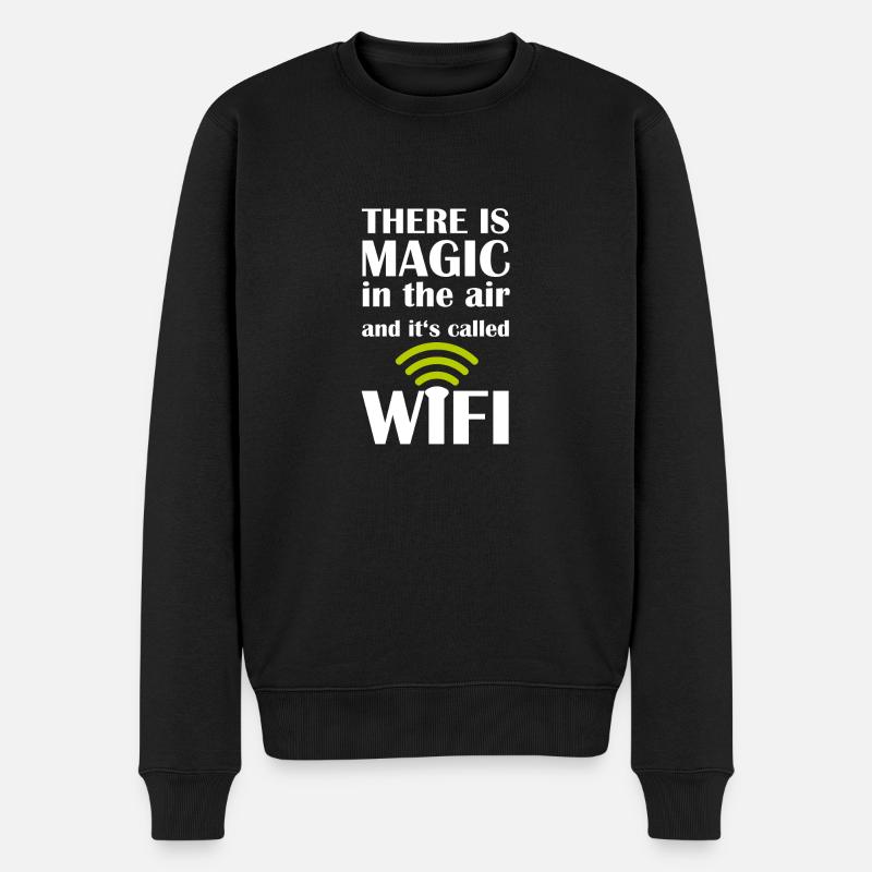 WIFI Magic Nerd Shirt - Magic in the Air - Männer Premium Bio Pullover - Schwarz