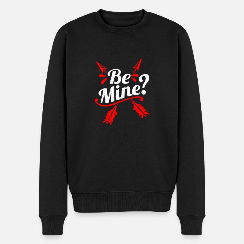 Shop Will You Be Mine Valentines Gift Design - Männer Premium Bio Pullover - Schwarz