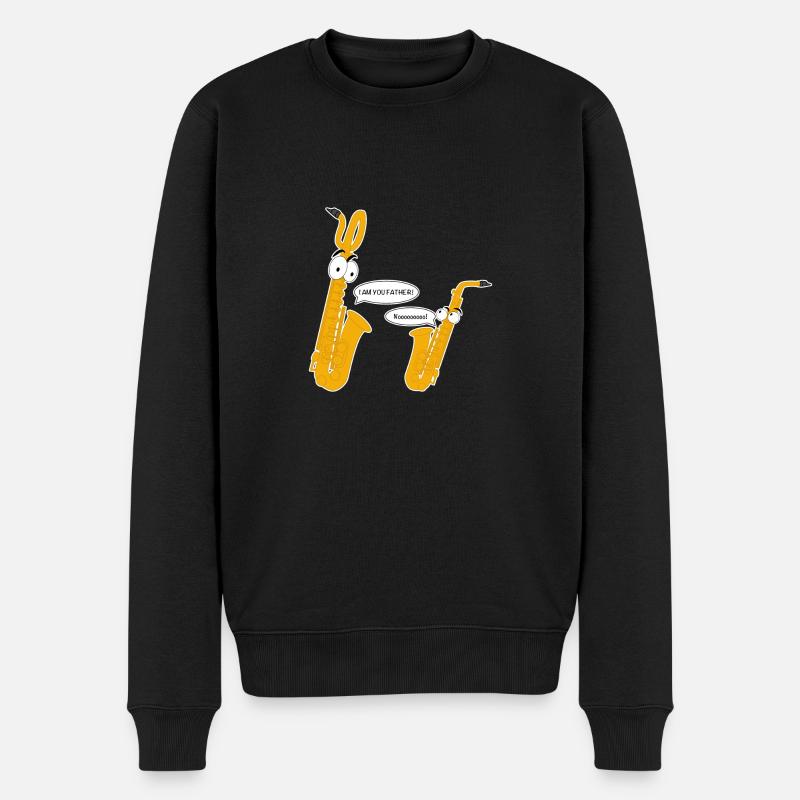 Personificated Bariton Saxophone. - Männer Premium Bio Pullover - Schwarz