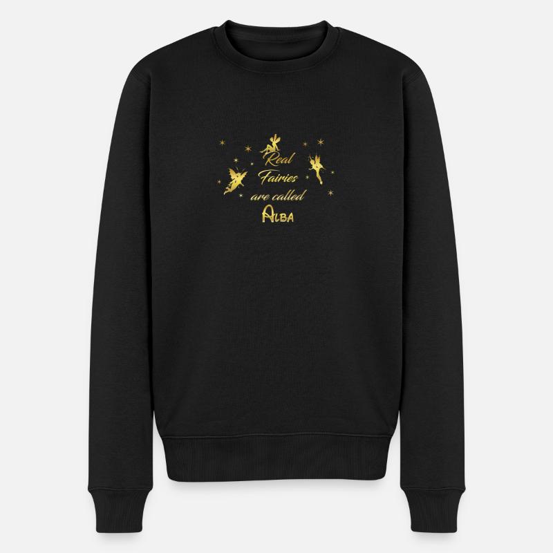 fee fairies fairy vorname name Alba - Männer Premium Bio Pullover - Schwarz