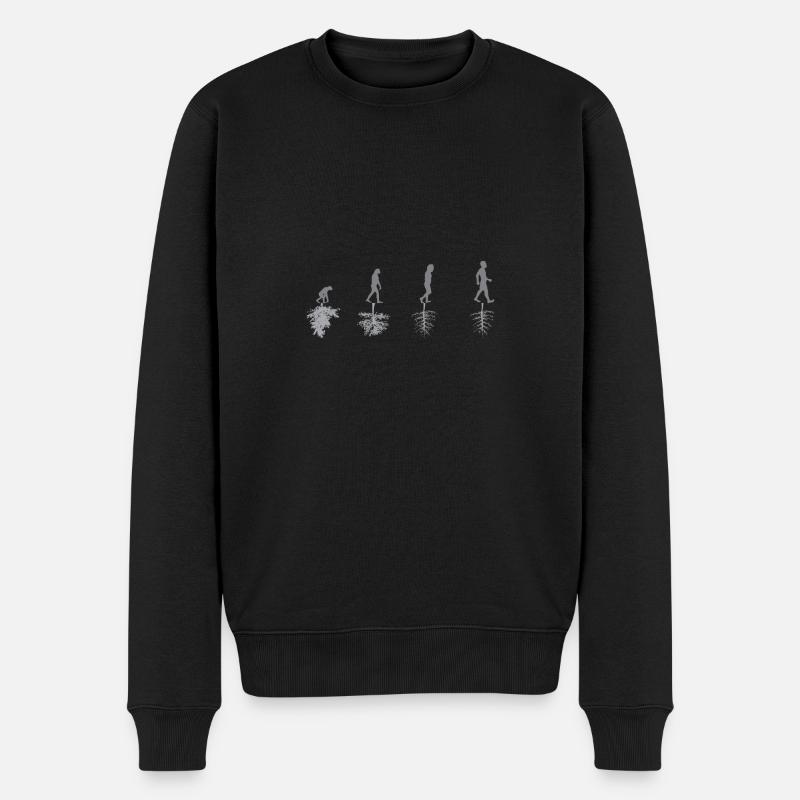 Evolution - Umwelt - Sarkasmus - Natur - Geschenk - Männer Premium Bio Pullover - Schwarz