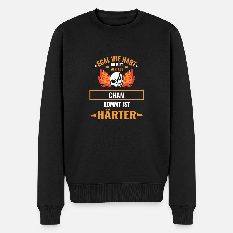 CHAM - Egal wie hart du bist CHAM ist HÄRTER - Männer Premium Bio Pullover - Schwarz