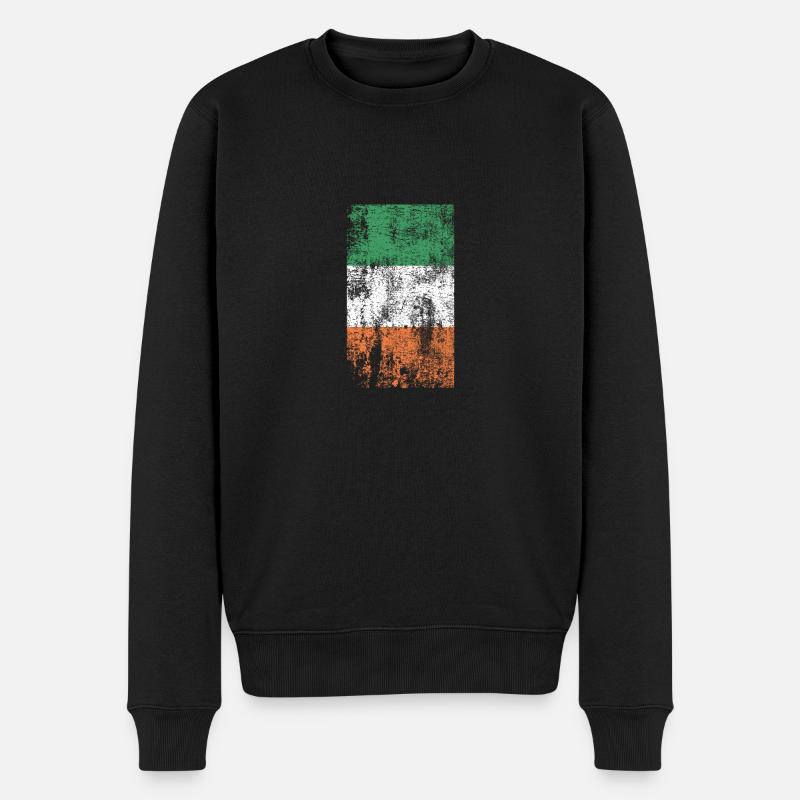 Irland Flagge irische Fahne Geschenk Ireland - Männer Premium Bio Pullover - Schwarz