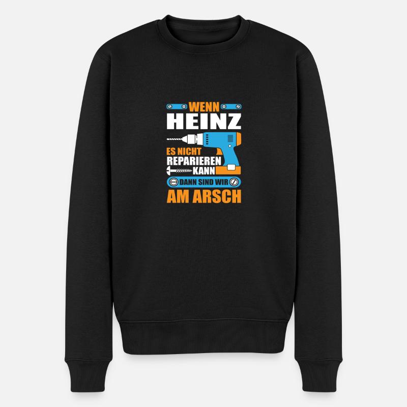 HEINZ Name Geschenk Reparatur reparieren - Männer Premium Bio Pullover - Schwarz