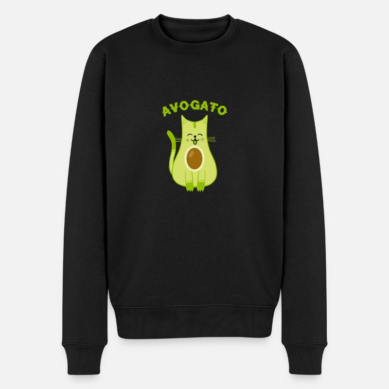 Avogato T-Shirt - Lustige Avo-Gato Cinco De Mayo Katze - Männer Premium Bio Pullover - Schwarz