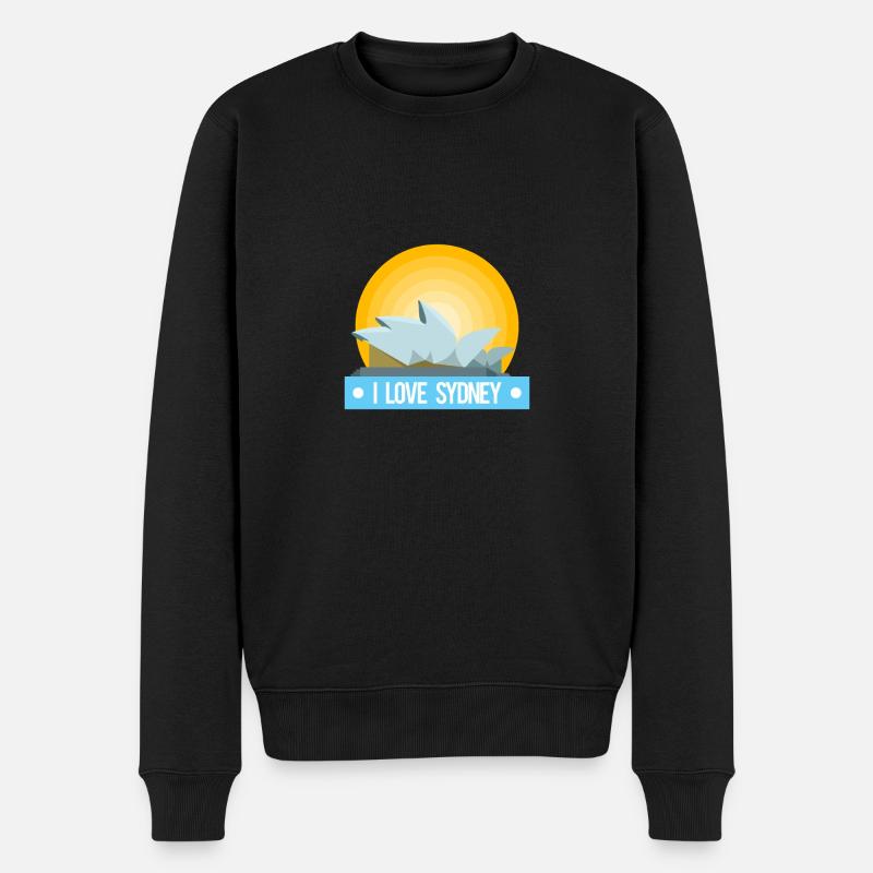 I love Sidney - Männer Premium Bio Pullover - Schwarz