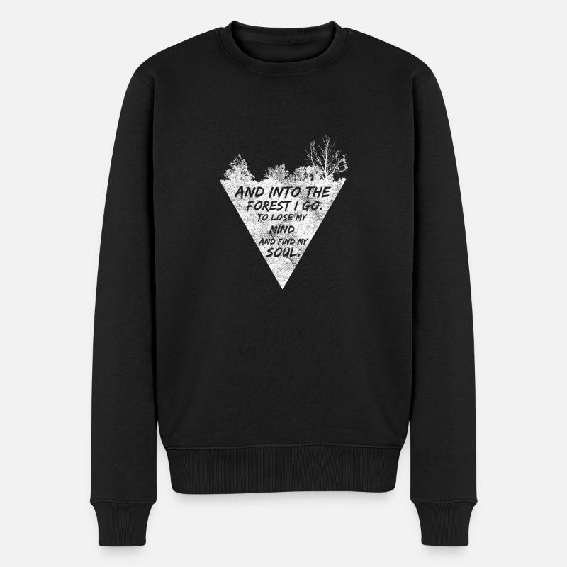 Hipster Dreieck Natur Wald Baum Geschenk - Männer Premium Bio Pullover - Schwarz