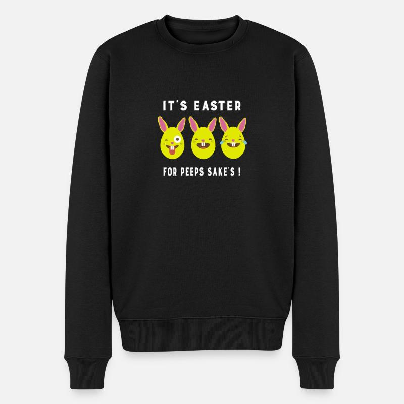 Emoji Bunny Eggs Det er påske til Peeps Sake - Økologisk premium-sweatshirt til mænd - sort