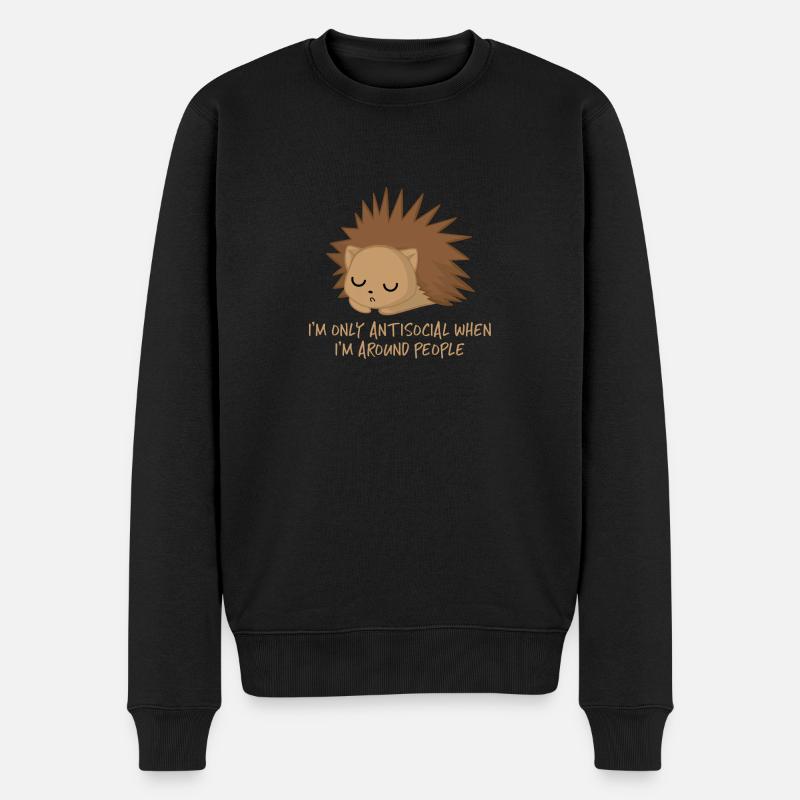 Igel - Antisocial - Introverti - Drôle - Sarcasme - Pull Premium bio Homme - noir