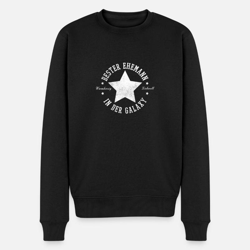 BESTER EHEMANN IN DER GALAXY - Männer Premium Bio Pullover - Schwarz