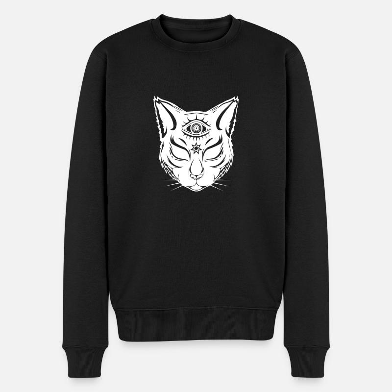 Chat avec le troisième oeil - dessus du sol - Pull Premium bio Homme - noir