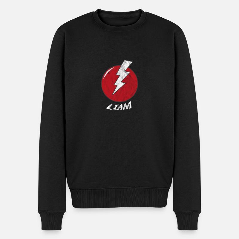 Blitz Namenshirt Superhero Superheld Liam - Männer Premium Bio Pullover - Schwarz