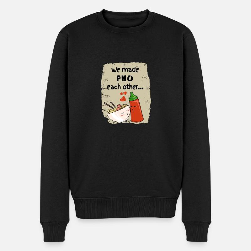 Vietnamesisch Pho Suppe Instant Nudeln Noods Liebe - Männer Premium Bio Pullover - Schwarz