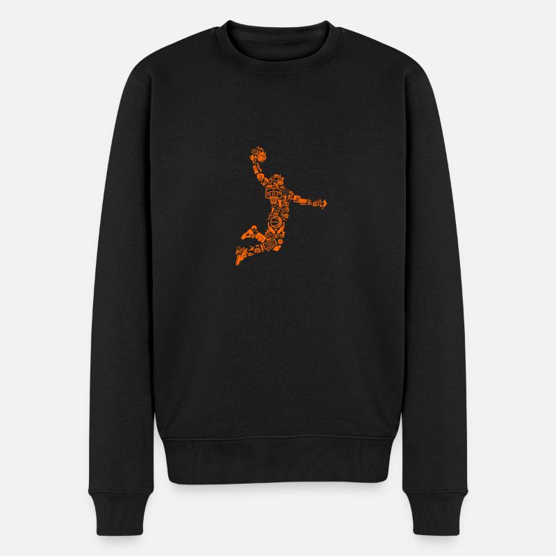 Joueur de basket-ball - Pull Premium bio Homme - noir