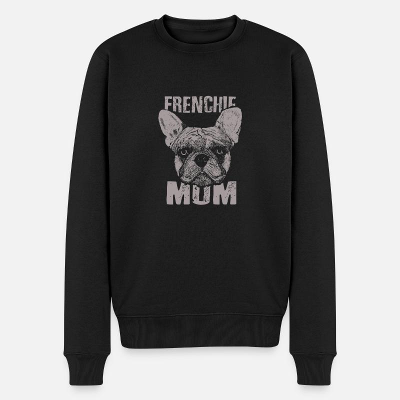 Frenchie Mom Dog Lover GIft - Männer Premium Bio Pullover - Schwarz