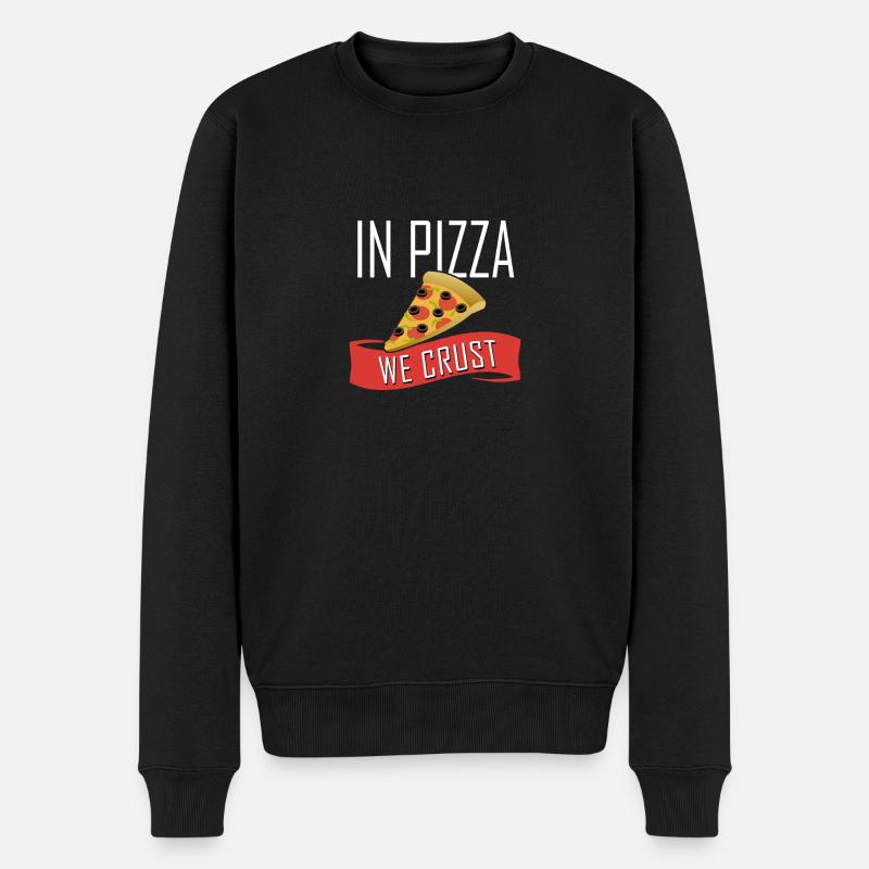 Pizza Design Geschenke mit Spruch - Männer Premium Bio Pullover - Schwarz