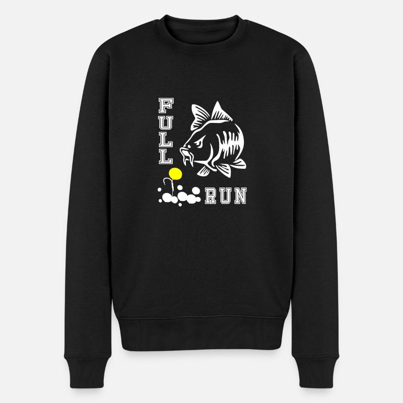 FULLRUN Karpfenangler Karpfen carp Angeln Geschenk - Männer Premium Bio Pullover - Schwarz