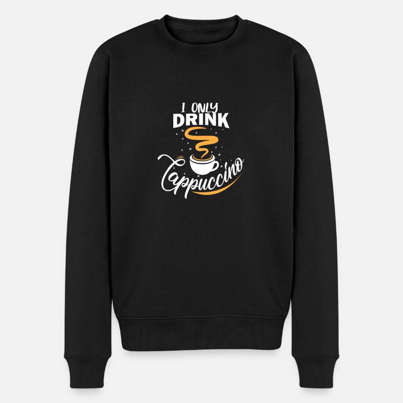 Je bois seulement cappuccino - Pull Premium bio Homme - noir